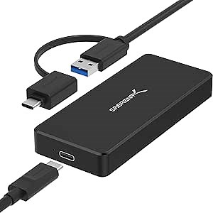 SABRENT USB Type-C Aluminum Enclosure for M.2 NVMe SSD in Black (EC-NVME-BLK)