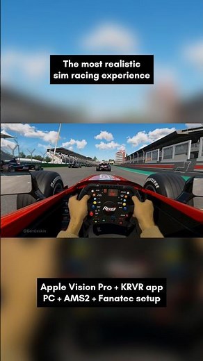 The most realistic sim racing experience 🔥 Apple Vision Pro + KRVR app + AMS2 + Fanatec setup