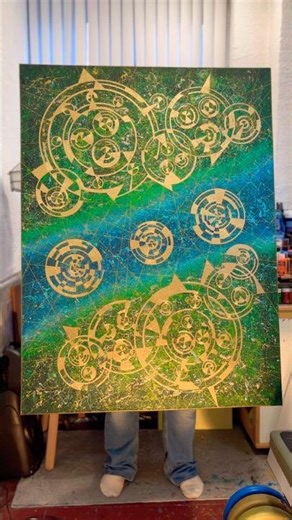Reveal of my abstract painting 🖼️🎨 #art #trendingshort #artist #painting #gallifreyan #artlovers