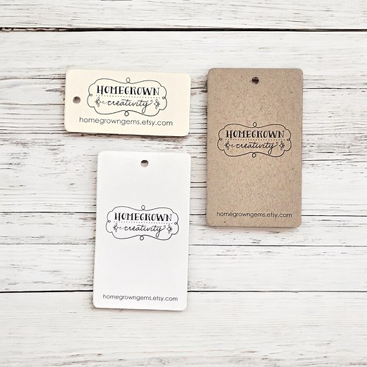 Rectangle Hang Tags - Your Logo and Text - Customized Price Tags Jewelry Hang Tags Labels - NB - Etsy