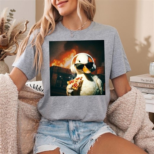 Funny Duck Eating Pizza PNG, Chaotic Duck With Sunglasses Sublimation, Meme Art Digital Download, Cool Duck Explosion Design for Shirts - Etsy