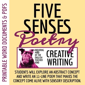 Sensory Description Poem | Creative Poetry Writing Template | Imagery Activity