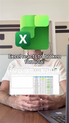 Excel reacts to broken formula! #excel #exceltutorial #spreadsheet | Excel