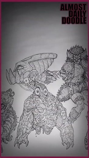 i doodled a creepy robot..! #almostdailydoodle #art #drawing #doodle