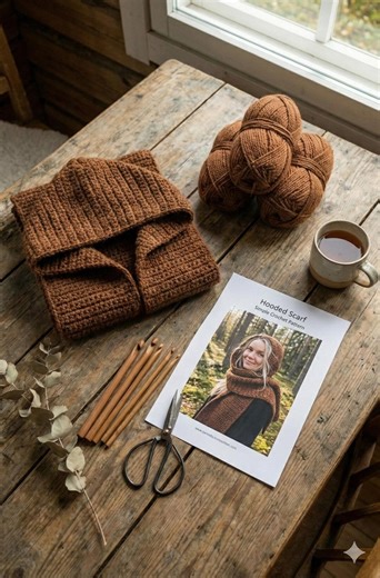 Hooded Scarf Crochet Pattern | Easy Scoodie Pattern PDF - Etsy