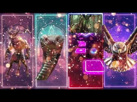 Antelope vs Snake vs Horse vs Eagle in Tiles Hop