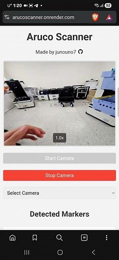 ArUco marker scanner demo