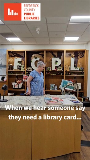 Need a library card? We'll drop everything to help you out with that! #fcpl #librarycardsignupmonth #librarycard #fredcolibrary #hereforyou | Frederick County Public Libraries