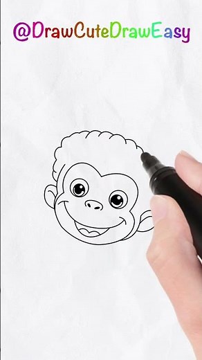 Drawing Curious George with Santa Hat 🎅