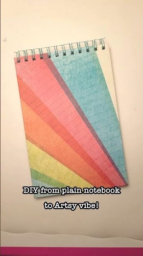 DIY changing plain notebook to artsy vibe #diynotebook #reuseidea