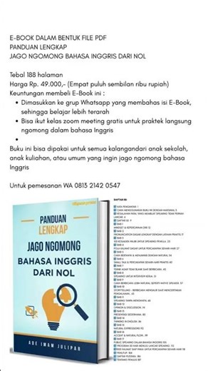 E-BOOK DALAM BENTUK FILE PDF PANDUAN LENGKAP JAGO NGOMONG BAHASA INGGRIS DARI NOL