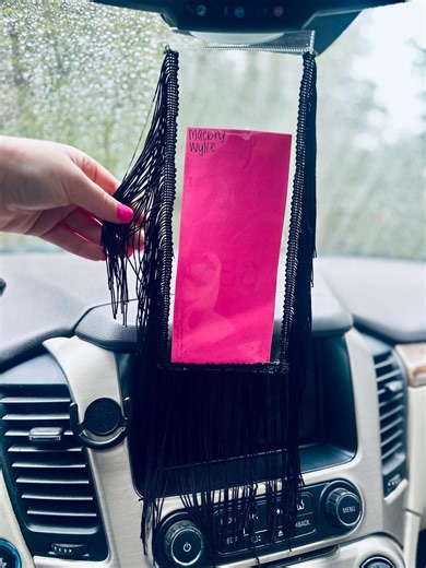 Fringe Parking Placecard Holder/car Rider Tag Holder - Etsy