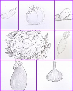 512K views · 15K reactions | Easy vegetables drawing for beginners | Drawing Book | Facebook