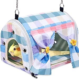 Bird Bed for Cage, Bird Parakeet Hammock Nest Tent, for Parakeet Budgies Cockatiels Lovebird Cockatoo Finch Hamster, with 2 Mats