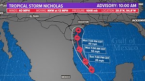 #Nicholas is now our 14th named storm of the 2021 season. Forecast to be a slow-mover and deliver rainfall that could be measured in feet. | Tim Pandajis