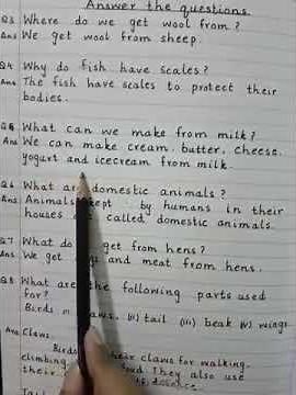 Class 2 science lesson animals next work