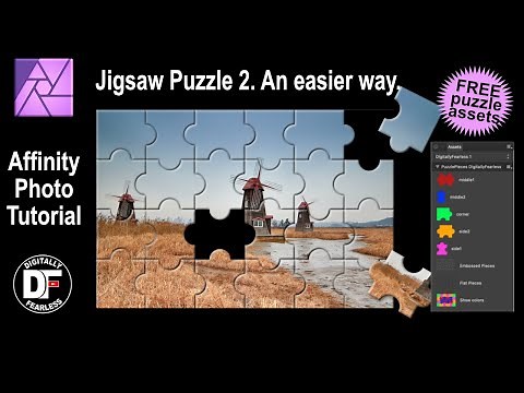 Jigsaw puzzle II with FREE puzzle assets pack. Affinity Photo tutorial.