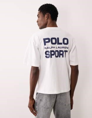 Polo Ralph Lauren Sport relaxed fit heavyweight back print t-shirt in white | ASOS