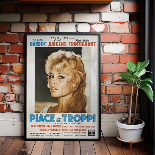 And God Created Woman (1956) Italy - Vintage Movie Poster - Cotton Canvas Print - Etsy UK