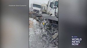 TAKE A LOOK: Motorists in Wyoming helped to pry a person out of a car after a massive pileup crash on I-80. | World News Now