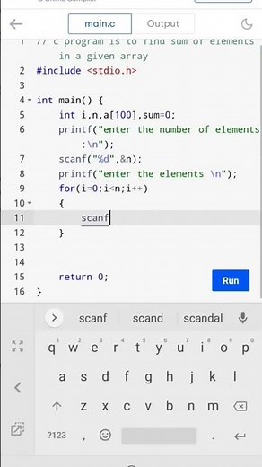 C Program to Find Sum of Elements in an Array | C Programming for Beginners Sum of Array #ytshorts