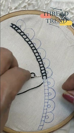 Beautiful Border Line|Embroidery for Beginners|#embroideryforbeginners #beginnersstitch