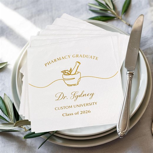 Personalized Pharmacy Graduation Napkins, Pharmd Grad Party Decor, Custom Pharmacist Graduation Napkins, Class of 2026 - Etsy