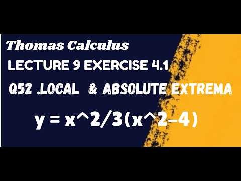 Critical Points & Absolute Extrema | y=x^2/3(x^2-4) | Domain & End Points Complete Curve Analysis