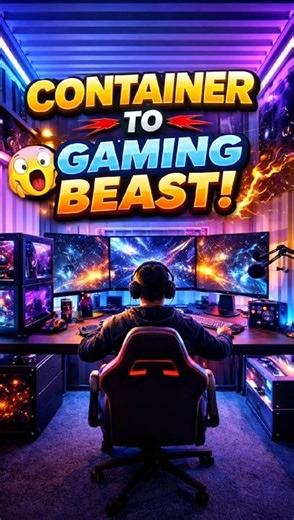 I Built Ultimate Gaming Room In A Container 😱 (Budget Setup)
