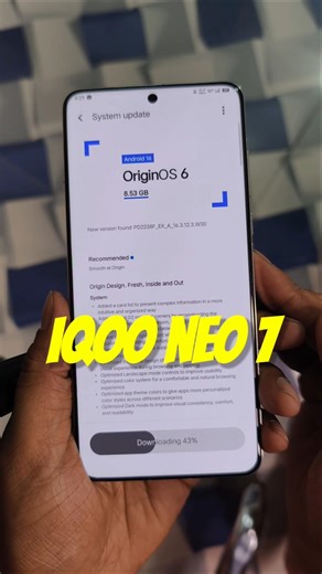 iQOO Neo 7 Origin OS 6 Update Received #vivo #smartphone #shorts #originos6 #update #vivoupdate