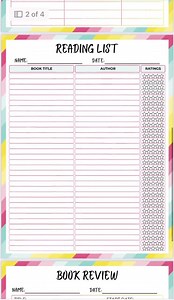 Teen Reading Log & Book Review Templates | Reading Tracker and Book Log List | PDF Digital Download