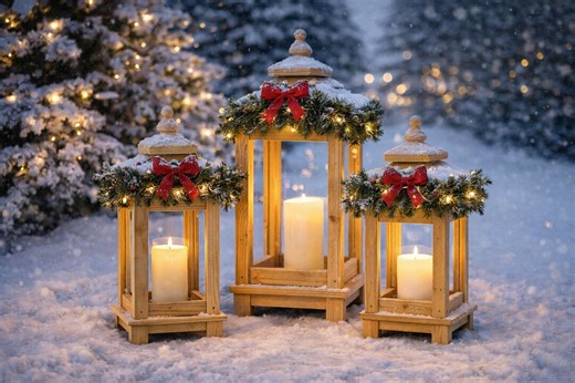 Wooden Christmas Lantern Set Plans – DIY Holiday Lantern Woodworking Blueprint PDF - Etsy
