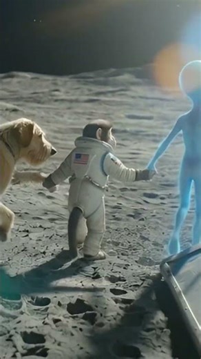 “Dog, Monkey & an Alien on the Moon — The Most Emotional Friendship Story 🌕❤️🚀”#shorts