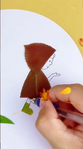 🍂 Creative Leaf Art 🌿 How to Draw with Real Leaves | Easy Nature Drawing Ideas 🎨