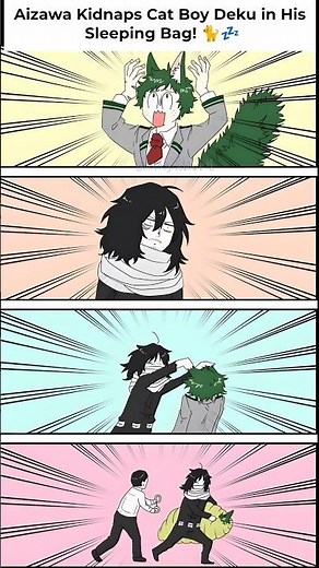 Aizawa Steals Cat Boy Deku and Runs Away! 🤣🐈 #mha #aizawa
