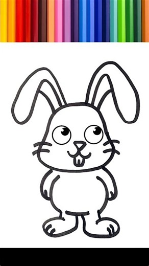 🌈 Desenhar, pintar e colorir um coelho para crianças.⭐#220