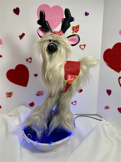 Christmas Valentine Reindeer - Handmade Primitive Table Decor - Valentine - Home Decor - Etsy