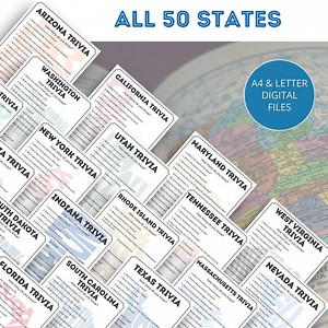 50 States Trivia Game Bundle Printable, Fun US State Facts Quiz Pack for Adults & Kids, Family Game Night, Classroom PDF - Etsy UK