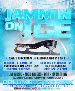 Columbus Ice Rink is bringing you the ultimate winter vibe with Jammin’ on Ice! 🗓 Saturday, Feb 1st 👨‍👩‍👧‍👦 Kids & Family Skate → 4PM - 7PM 🍸 21 Late Night Skate → 8PM - 11PM 🎧 Live music 🎤 Food trucks 🍹 Bar ⛸ Ice skating & FREE hot chocolate! ☕🔥 This ain’t just skating—it’s a WHOLE vibe. Purchase tickets at https://tinyurl.com/jamminonice2025 | Columbus Civic Center