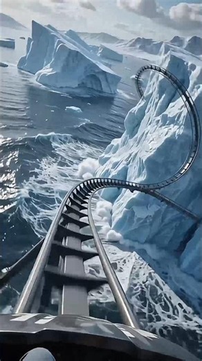 Titanic Iceberg Escape 🧊🌊 Insane Roller Coaster POV #Shorts