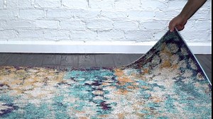 Unique Loom Vita Collection Traditional Over-Dyed Saturated Floral Medallions Area Rug, 2 ft 7 in x 10 ft, Turquoise/Ivory