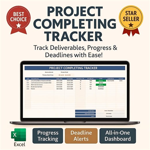 Project Completing Tracker Excel & Google Sheets | Project Management, Tasks and Employee Planner - Etsy