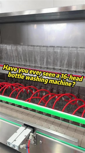 Have you ever seen a 16 head bottle washing machine? #bottlewashing #bottlewashingmachine #machine #bottle #factory #topcn