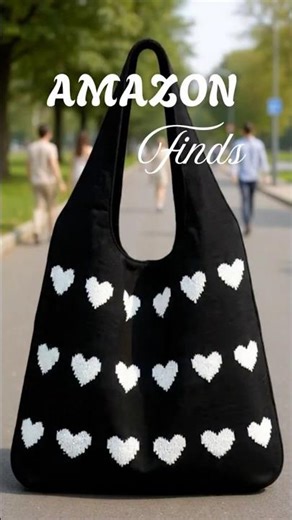 Trendy Knitted Heart Tote Bag 🖤 Perfect for Everyday, Travel & Shopping | Amazon Must Have!