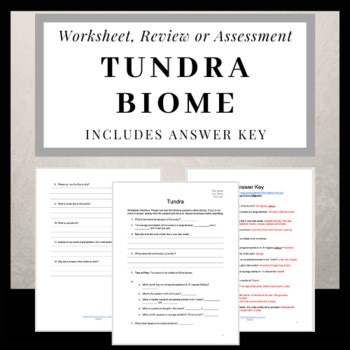 Tundra Biome: Worksheet, Warm Up/Exit Ticket or Assessment