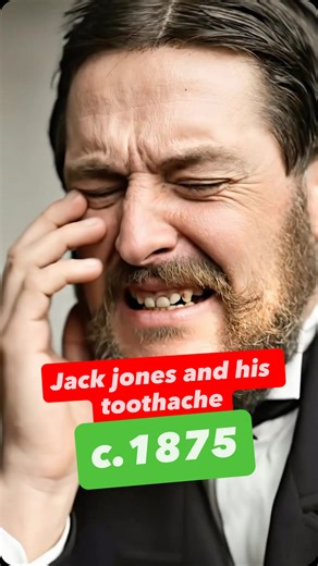 Bringing History To Life on Instagram: "Jack Jones, Blaenau Ffestiniog, and His Toothache (circa 1875) This lively portrait, taken around 1875, shows Jack Jones of Blaenau Ffestiniog, Wales, in a moment of pure humor. Despite the title suggesting he was suffering from a toothache, Jones’s broad grin and cheerful pose tell another story—one of Welsh wit and good spirits captured perfectly in a Victorian studio setting. Photographs from this era were typically formal, yet this image breaks convent