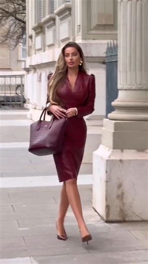 Beautiful bebe Maroon Faux Leather Strapless Bodycon Midi Dress #fashion