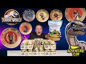 Jurassic World Surprise Coins Toy Collection Unboxing Toy Review with Dinosaur Bag of Farts!
