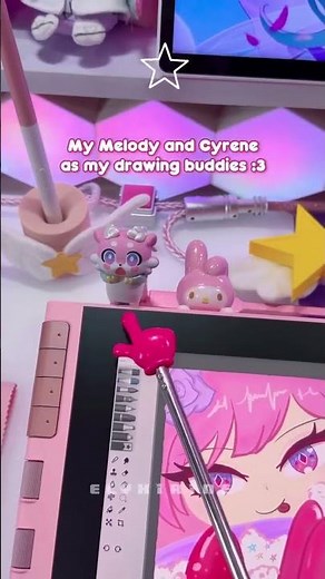Dream pink art setup featuring Artist 12 3rd from @elyxirine #xppen #drawwithxppen #xppeninspire