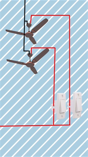 2 Fan 2 switch wiring diagram #shorts